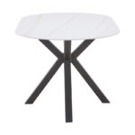 Karg-Makrey dining table 5 pcs white fabric - white marble 160x90x75cm - Слика 3