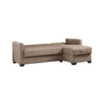 Reversible corner sofa-bed with storage space Alaska beige fabric 204x143x83cm - Слика 3