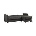 Reversible corner sofa-bed with storage space Alaska dark grey fabric 204x143x83cm - Слика 3