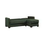 Reversible corner sofa-bed with storage space Alaska green fabric 204x143x83cm - Слика 3