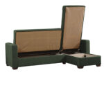 Reversible corner sofa-bed with storage space Alaska green fabric 204x143x83cm - Слика 4