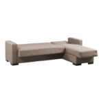 Reversible corner sofa-bed with storage space Kansas beige fabric 235x150x80cm - Image 3