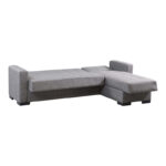 Reversible corner sofa-bed with storage space Kansas dark grey fabric 235x150x80cm - Image 3