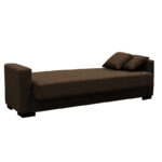 Sofa-bed with storage three-seater Vox brown fabric 214x82x83cm - Image 2