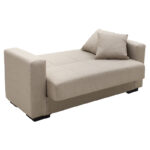 Sofa-bed with storage two-seater Vox cream fabric 154x82x83cm - Слика 2