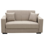 Sofa-bed with storage two-seater Vox cream fabric 154x82x83cm - Слика 3