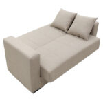 Sofa-bed with storage two-seater Vox cream fabric 154x82x83cm - Слика 4