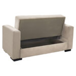 Sofa-bed with storage two-seater Vox cream fabric 154x82x83cm - Слика 5