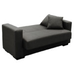 Sofa-bed with storage two-seater Vox anthracite fabric 154x82x83cm - Слика 2