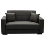 Sofa-bed with storage two-seater Vox anthracite fabric 154x82x83cm - Слика 3