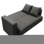 Sofa-bed with storage two-seater Vox anthracite fabric 154x82x83cm - Слика 4