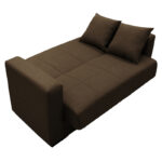 Sofa-bed with storage two-seater Vox brown fabric 154x82x83cm - Слика 4