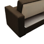 Sofa-bed with storage two-seater Vox brown fabric 154x82x83cm - Слика 6