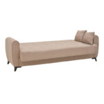 Sofa-bed with storage three-seater Lincoln beige fabric 225x75x85cm - Слика 5
