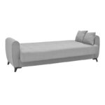 Lincoln three-seater sofa-bed with storage space light gray fabric 225x75x85cm - Слика 4
