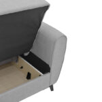 Lincoln three-seater sofa-bed with storage space light gray fabric 225x75x85cm - Слика 6
