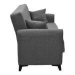 Sofa-bed with storage three-seater Lincoln anthracite fabric 225x85x90cm - Слика 3