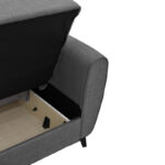 Sofa-bed with storage three-seater Lincoln anthracite fabric 225x85x90cm - Слика 5