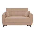 Sofa-bed with storage two-seater Lincoln beige fabric 165x75x85cm - Слика 2