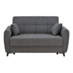 Sofa-bed with storage two-seater Lincoln charcoal fabric 165x75x85cm - Слика 2