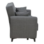 Sofa-bed with storage two-seater Lincoln charcoal fabric 165x75x85cm - Слика 3