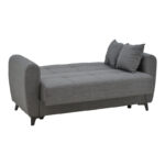 Sofa-bed with storage two-seater Lincoln charcoal fabric 165x75x85cm - Слика 4