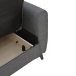 Sofa-bed with storage two-seater Lincoln charcoal fabric 165x75x85cm - Слика 6