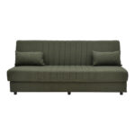 Romina three-seater sofa-bed with storage space green fabric 190x75x85cm - Слика 2