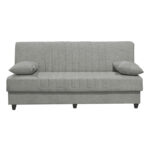 Romina three-seater sofa-bed with storage space light gray fabric 190x75x85cm - Слика 2