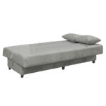 Romina three-seater sofa-bed with storage space light gray fabric 190x75x85cm - Слика 3