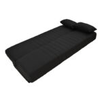 Romina three-seater sofa-bed with storage space black fabric 190x85x90cm - Слика 3