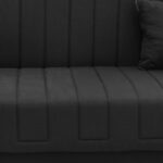 Romina three-seater sofa-bed with storage space black fabric 190x85x90cm - Слика 6