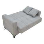 Sofa-bed with storage two-seater Modesto gray fabric 155x85x80cm - Слика 3