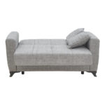 Sofa-bed with storage two-seater Modesto gray fabric 155x85x80cm - Слика 4