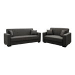 Комплет за дневна соба од 2 парчиња ткаенина Vox во антрацит нијанса