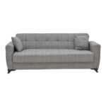 Living room set 2 pcs Modesto fabric in gray shade - Image 3