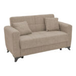 Living room set 2 pcs Modesto fabric in light brown shade - Image 6