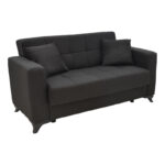 Living room set 2 pcs Modesto fabric in black shade - Слика 6