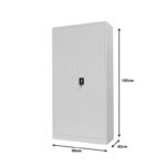 Metal wardrobe Ugren by Pakoworld in light grey shade, 90x40x180cm. - Image 4