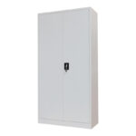 Zogi metal wardrobe with partition in light gray color 90x45x180cm - Слика 2