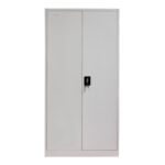 Zogi metal wardrobe with partition in light gray color 90x45x180cm - Слика 3