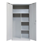 Zogi metal wardrobe with partition in light gray color 90x45x180cm - Слика 4