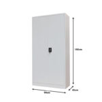 Zogi metal wardrobe with partition in light gray color 90x45x180cm - Слика 5