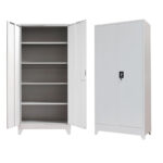 Ugren metal wardrobe in light gray shade 90x40x190cm