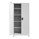 Ugren metal wardrobe in light gray shade 90x40x190cm - Image 4