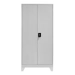 Zogi metal wardrobe with partition in light gray shade 90x45x190cm - Слика 3