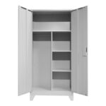 Zogi metal wardrobe with partition in light gray shade 90x45x190cm - Слика 4