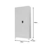 Zogi metal wardrobe with partition in light gray shade 90x45x190cm - Слика 5