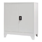 Armon metal cabinet in light gray shade 90x45x100cm - Image 2