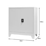 Armon metal cabinet in light gray shade 90x45x100cm - Image 6